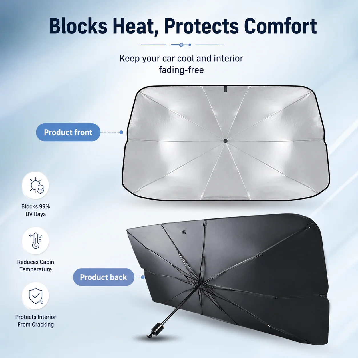 Car Sunshade Windshield Umbrella Foldable - 1PC Foldable Car Windshield Sunshade Umbrella