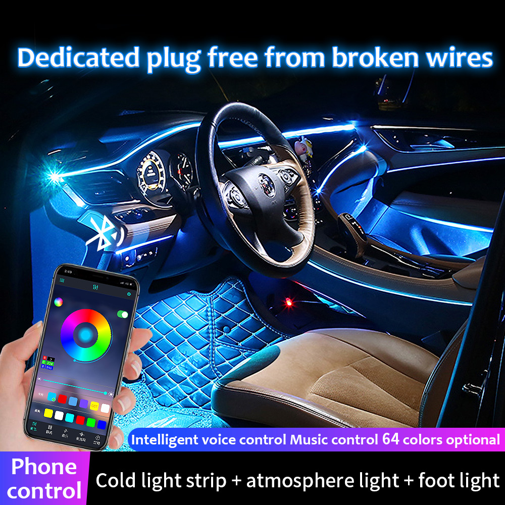14 in 1 RGB Car Interior Ambie - Led Ambient Interior Car Lights App Control 评论和价格