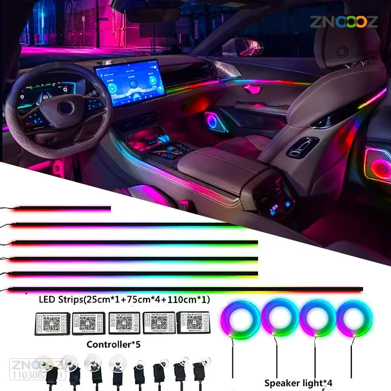 18IN1 Neon Car Interior Ambien - Led Ambient Interior Car Lights App Control 评论和价格